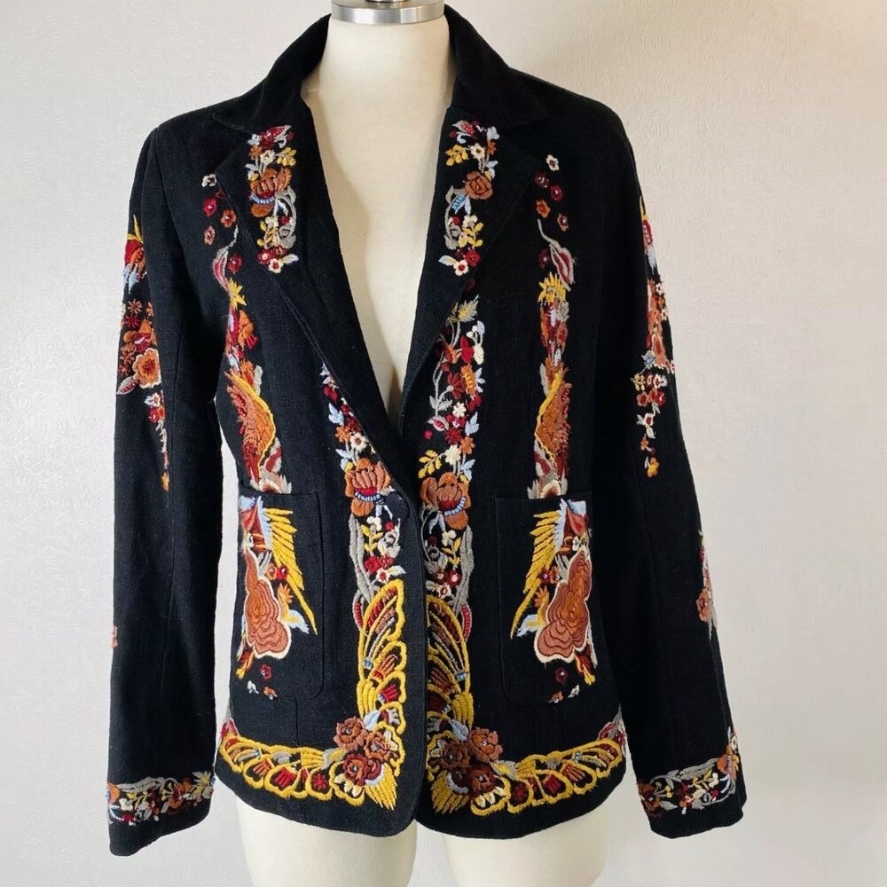 Anthropologie Embroided Blazer Size XS
